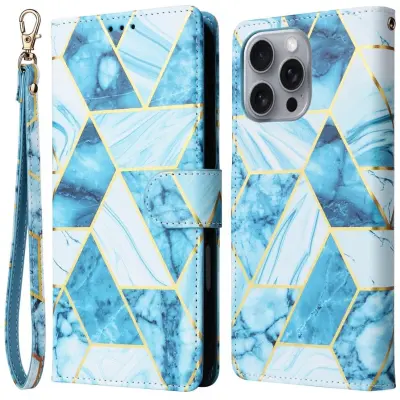 Trolsk Marble Triangle Wallet (iPhone 16 Pro Max)