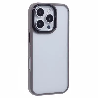 X-LEVEL iPhone 16 Pro Max Mobilskal Akryl+Silikon Klar Bak - Grå