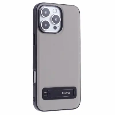 X-LEVEL iPhone 16 Pro Max Mobilskal Läderbelagt TPU Grå