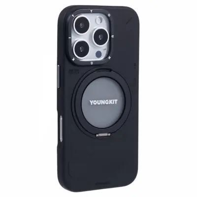 Youngkit iPhone 16 Pro Max Mobilskal Magafe Rotating Kickstand (Svart)