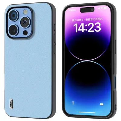 ABEEL iPhone 16 Pro Mobilskal Äkta Läder Anti-repor Blå