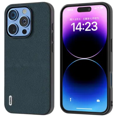 ABEEL iPhone 16 Pro Mobilskal Äkta Läder Anti-Scratch Grön