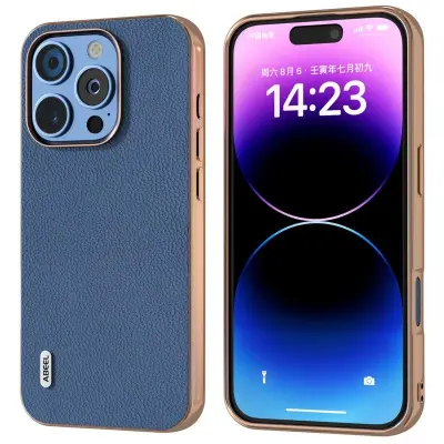 ABEEL iPhone 16 Pro Mobilskal Horizon Series Blå Äkta Läder