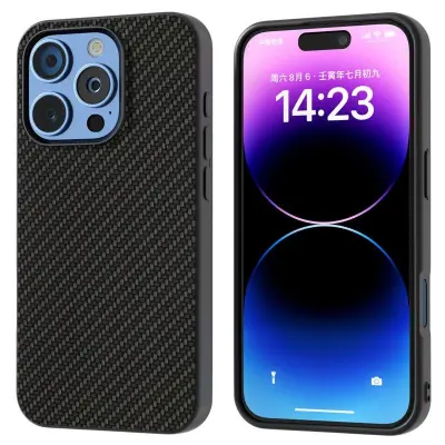 ABEEL iPhone 16 Pro Mobilskal Svart Textur PU+PC+TPU Svart