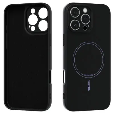ABEEL iPhone 16 Pro Mobilskal MagSafe Liquid Silicone Svart