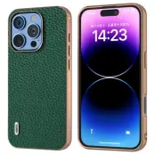 ABEEL iPhone 16 Pro Skal Star Series Grön Läder + TPU