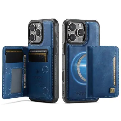 AUTSPACE iPhone 16 Pro Fodral KonstLäder - Blå