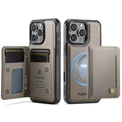 AUTSPACE iPhone 16 Pro Fodral KonstLäder - Grå