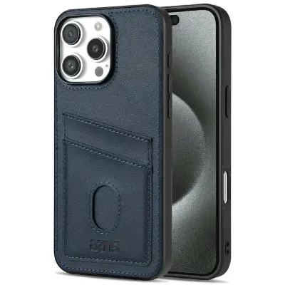 AZNS K1 Series iPhone 16 Pro Fodral KonstLäder - Blå