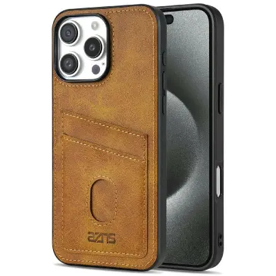 AZNS K1 Series iPhone 16 Pro Fodral KonstLäder - Brun