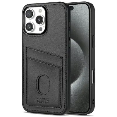 AZNS K1 Series iPhone 16 Pro Fodral KonstLäder - Svart