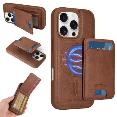 BETOPNICE iPhone 16 Pro Fodral KonstLäder - Brun