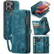 CASEME 008 iPhone 16 Pro Plånboksfodral Konstläder med Blå