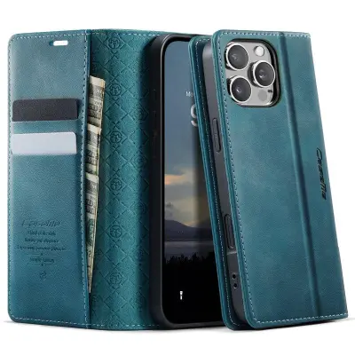 CASEME 033 iPhone 16 Pro Fodral RFID Blocker Läder Grön