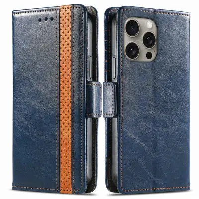 CASENEO iPhone 16 Pro Mobilskal KonstLäder - Blå