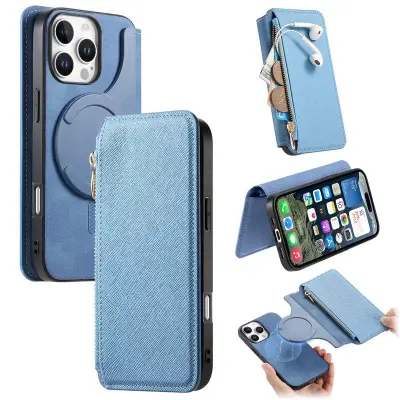 CASENEO iPhone 16 Pro Plånboksfodral Konstläder - Blå