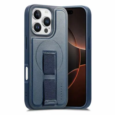 CASENEO iPhone 16 Pro Fodral Magnetiskt KonstLäder - Blå