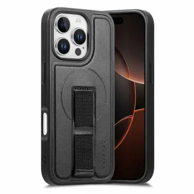 CASENEO iPhone 16 Pro Fodral Magnetiskt KonstLäder - Svart