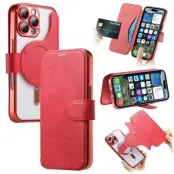 CASENEO Mobilskal till iPhone 16 Pro TPU Inre - Äkta läder - Röd