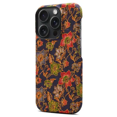 DENIOR iPhone 16 Pro Fodral Mönstertryckt KonstLäder + PC - Lila