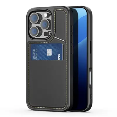 Dux Ducis iPhone 16 Pro Mobilskal Magsafe Korthållare Rafi II - Svart