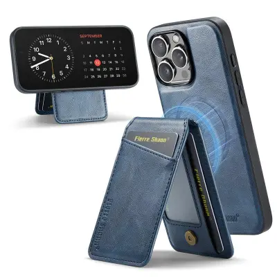 FIERRE SHANN 025 iPhone 16 Pro Fodral KonstLäder - Blå