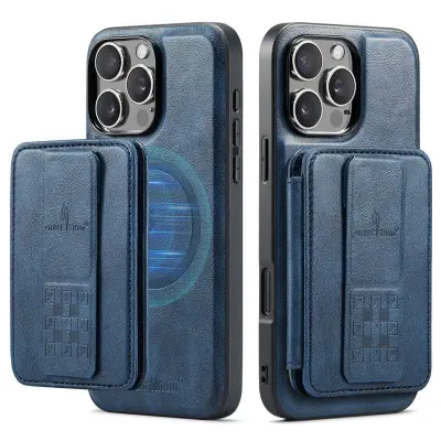 FIERRE SHANN 028 iPhone 16 Pro Fodral KonstLäder - Blå