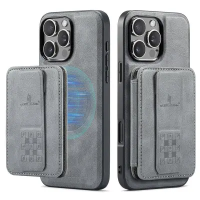 FIERRE SHANN 028 iPhone 16 Pro Fodral KonstLäder - Grå