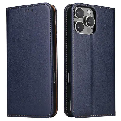 FIERRE SHANN iPhone 16 Pro Plånboksfodral Konstläder - Blå