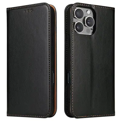 FIERRE SHANN iPhone 16 Pro Plånboksfodral Konstläder - Svart