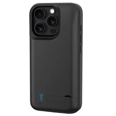 Galaxy iPhone 16 Pro Batteriskal Kickstand 5000mAh - Svart