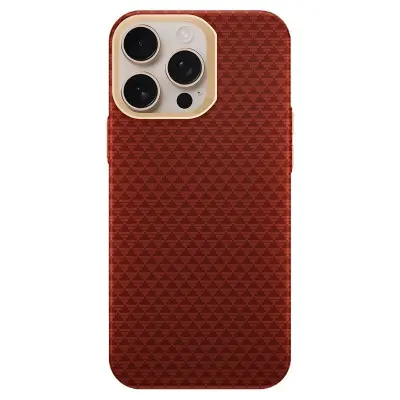 GKK iPhone 16 Pro Fodral Äkta läder - Röd