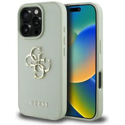 Guess Grained 4G Logo Case (iPhone 16 Pro) - Rosa