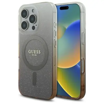 Guess iPhone 16 Pro 6.3 Mobilskal MagSafe IML Glitter Gradient - Brun