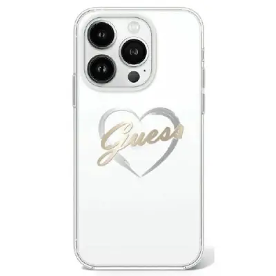 Guess iPhone 16 Pro Mobilskal IML Heart - Transparent