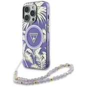 Guess iPhone 16 Pro Mobilskal Magsafe Palm Trees Med Pearl Strap