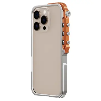 iPhone 16 Pro Mobilskal Bumper Aluminum Metal Frame - Silver