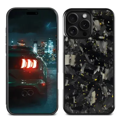 iPhone 16 Pro Mobilskal MagSafe Aramid Fiber Large Texture - Guld