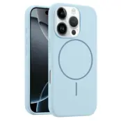 iPhone 16 Pro Mobilskal MagSafe Silikon Anti Drop - Blå
