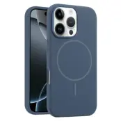 iPhone 16 Pro Mobilskal MagSafe Silikon Anti Drop - Sapphire
