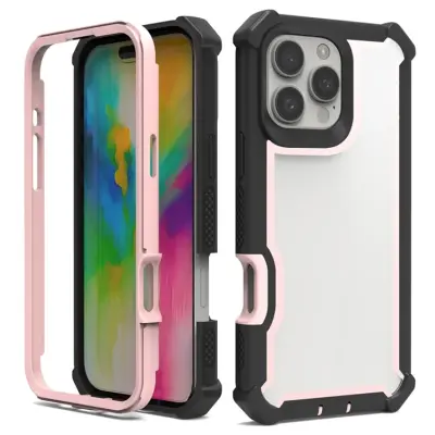 iPhone 16 Pro Mobilskal TPU + PC Shockproof - Svart/Roséguld