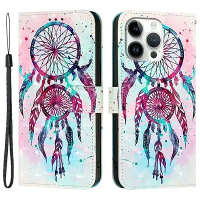 iPhone 16 Pro Plånboksfodral Printing Pattern Med Rem