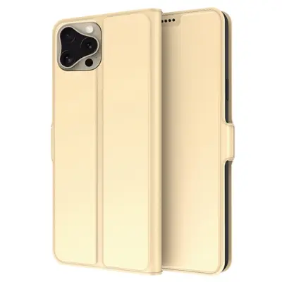 iPhone 16 Pro Plånboksfodral Shockproof - Guld (Guld)