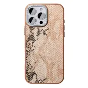 JAUCASE Mobilskal till iPhone 16 Pro Magafe Snake Texture - Brun