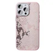 JAUCASE Mobilskal till iPhone 16 Pro Magafe Snake Texture - Rosa