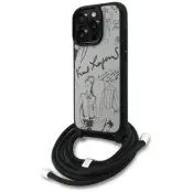 Karl Lagerfeld iPhone 16 Pro Mobilskal Crossbody Grained Pattern - Grå