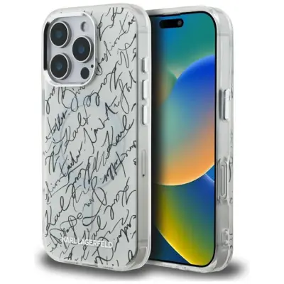 Karl Lagerfeld iPhone 16 Pro Mobilskal MagSafe IML Karl Script - Vit
