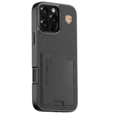 KIGC iPhone 16 Pro Mobilskal Korthållare Electroplating - Svart