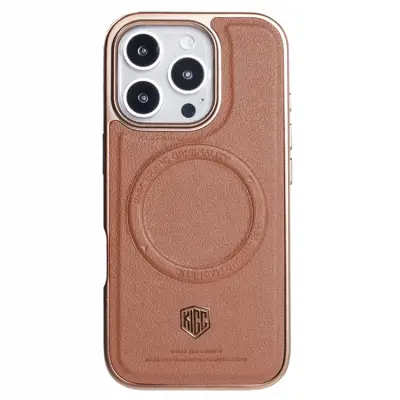 KIGC iPhone 16 Pro Mobilskal Magsafe Electroplating - Titanguld