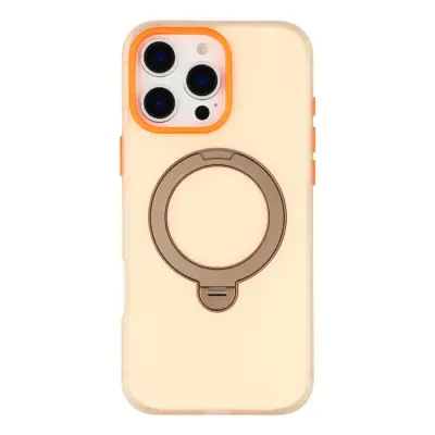 KIGC iPhone 16 Pro Mobilskal Rotating Kickstand - Orange